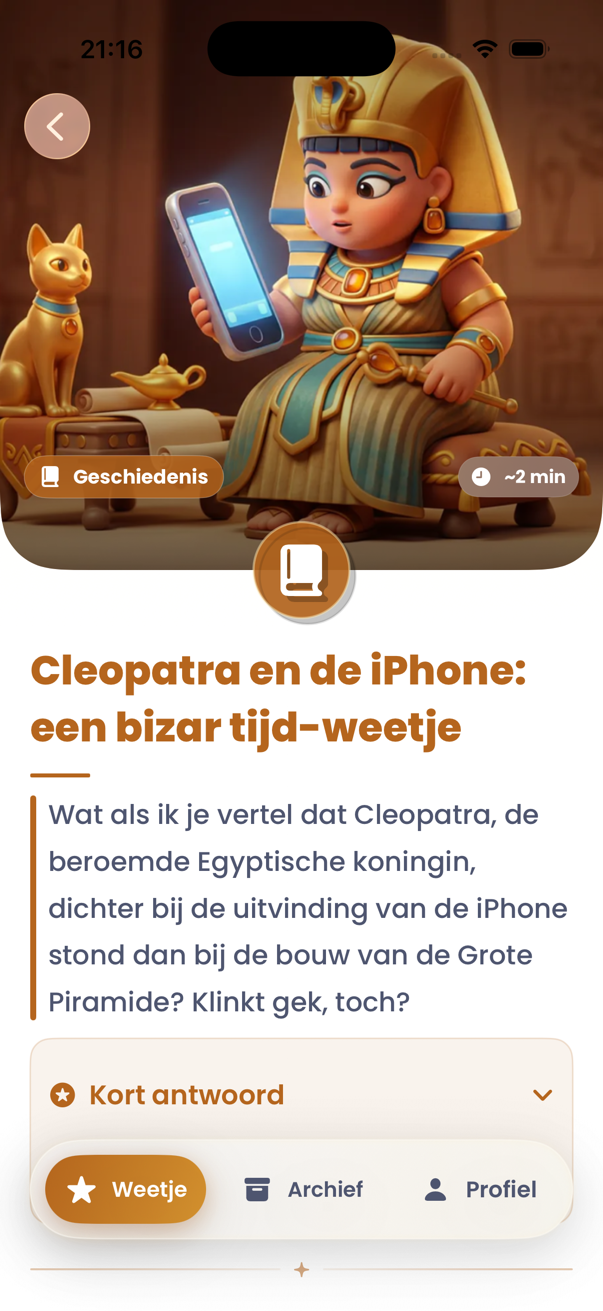 WOWeetje detailscherm op iPhone 17 Pro mockup
