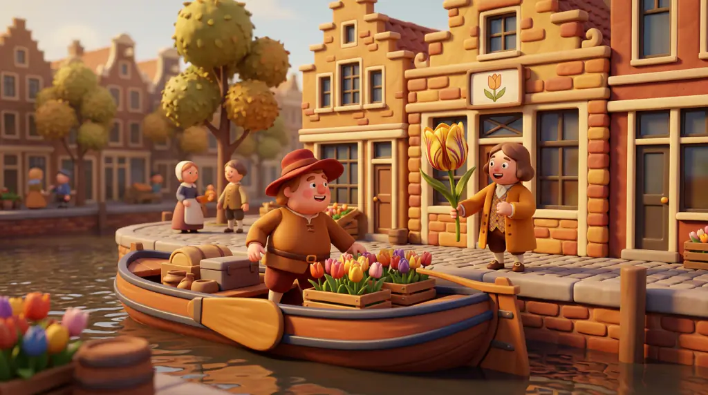 Tulpengekte uitgelegd met een Nederlands grachtenpand